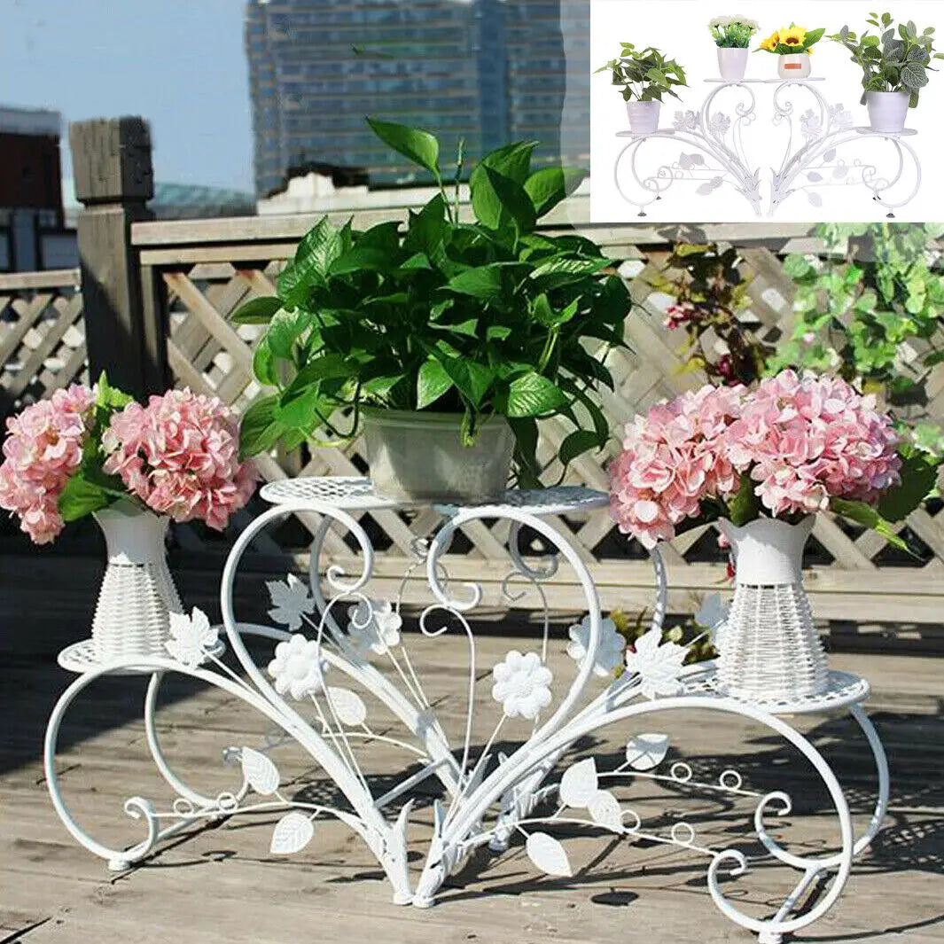 DecorBites™ Metal Plant Stand Set for 4 Potted Flowers