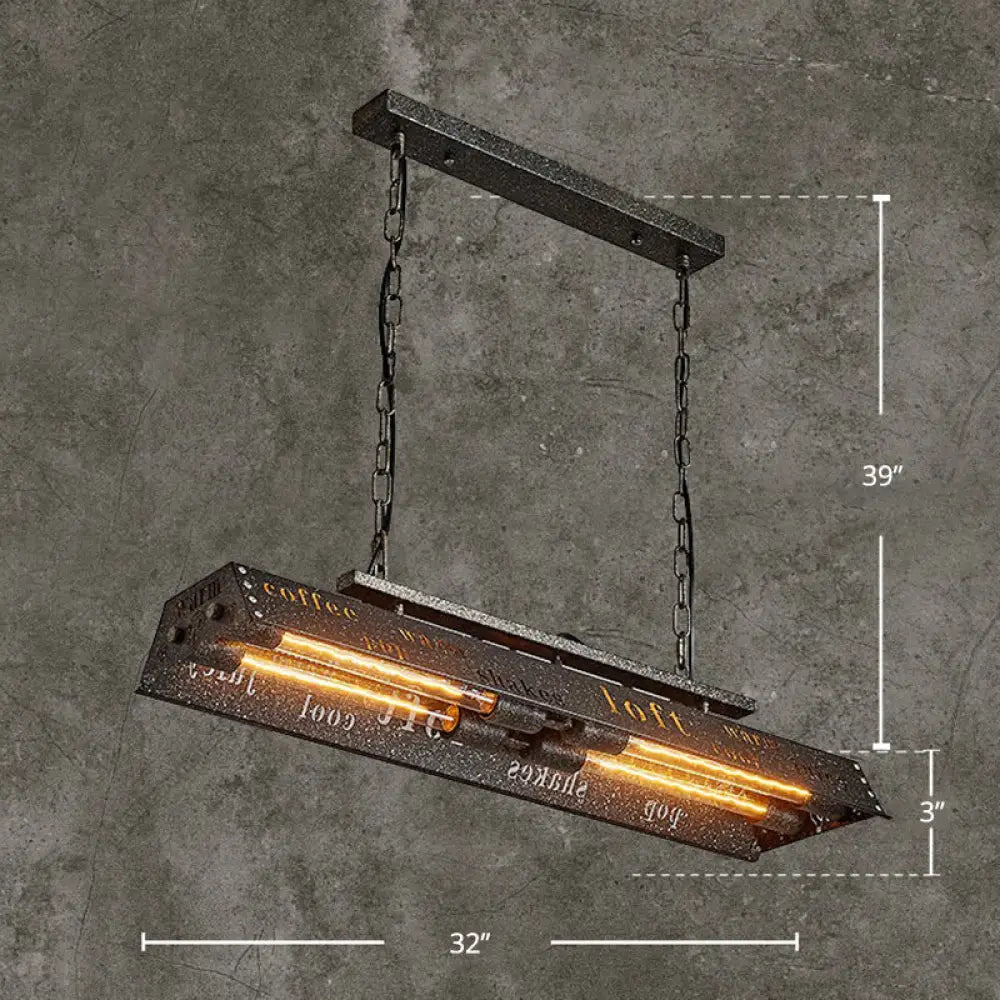 DecorBites™ Metal Shade 4-Light Prism Island Pendant for Restaurant Decor