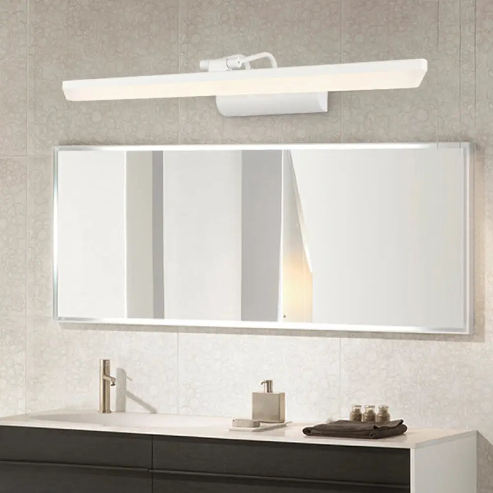 DecorBites™ Metallic Cylinder Vanity Lamp - LED Wall Lighting for Bathroom - 16"/20" Long - White - Modern & Minimalist Design