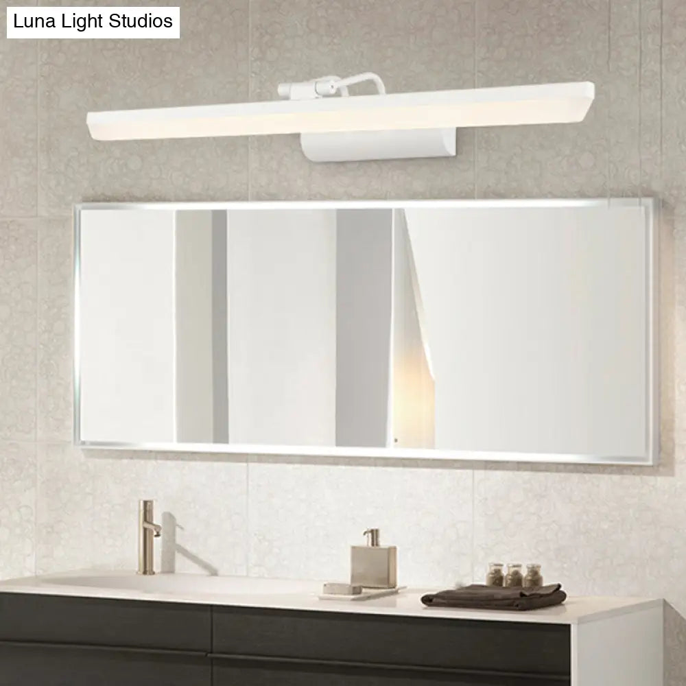 DecorBites™ Metallic Cylinder Vanity Lamp - LED Wall Lighting for Bathroom - 16"/20" Long - White - Modern & Minimalist Design