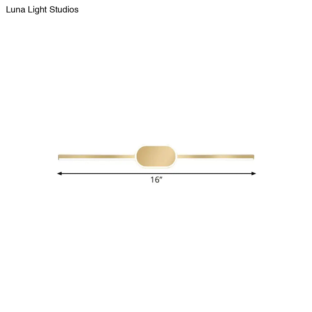 DecorBites™ Metallic LED Gold Wall Mounted Vanity Sconce - Simple Style, 16"/23.5"/31.5" W