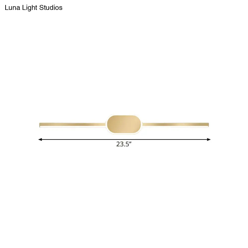 DecorBites™ Metallic LED Gold Wall Mounted Vanity Sconce - Simple Style, 16"/23.5"/31.5" W