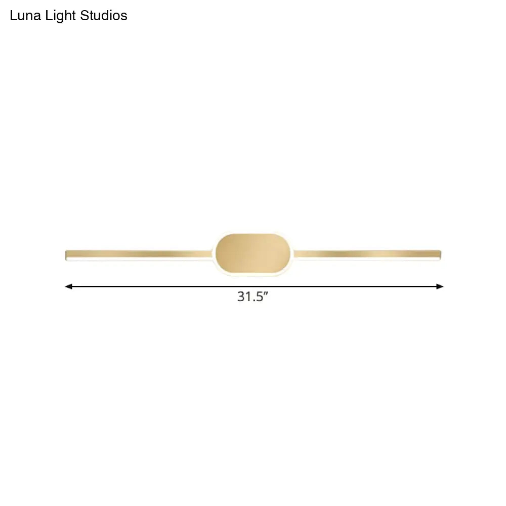 DecorBites™ Metallic LED Gold Wall Mounted Vanity Sconce - Simple Style, 16"/23.5"/31.5" W