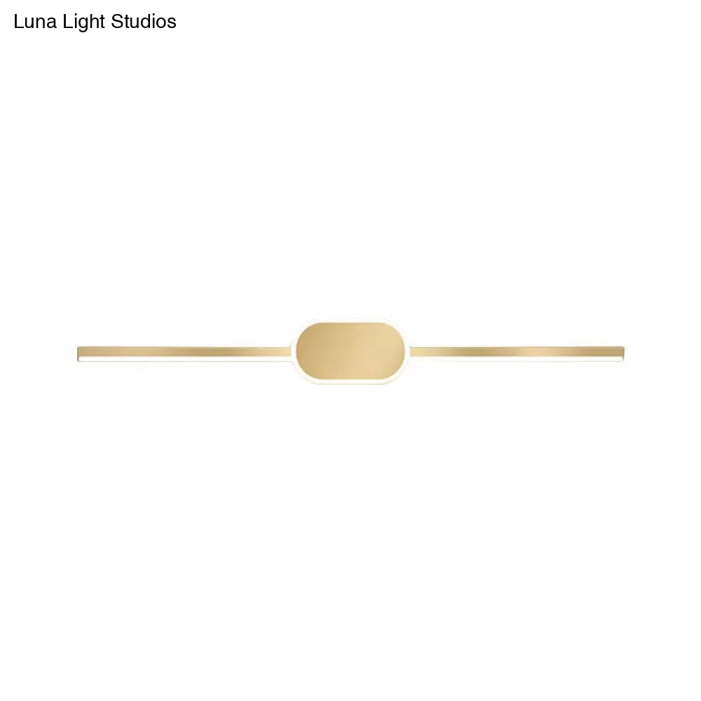 DecorBites™ Metallic LED Gold Wall Mounted Vanity Sconce - Simple Style, 16"/23.5"/31.5" W