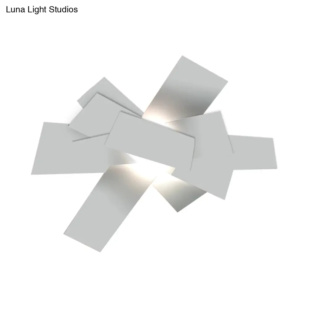 DecorBites™ Metallic Nordic Wall Sconce with Stacked Surface and White Bulb Fixture