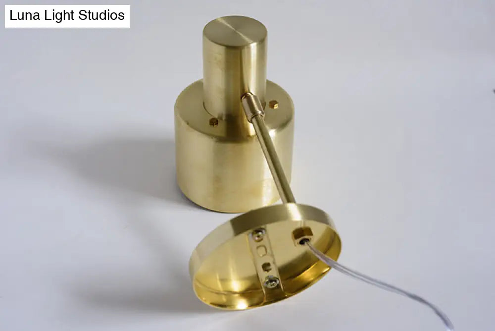 DecorBites™ Mid-Century Home Wall Lighting: Gold 1-Head Down Lighting Wall-Mounted Fixture with Mental Cage