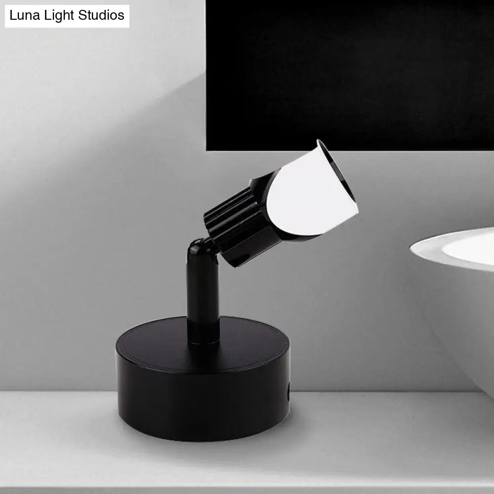 DecorBites™ Mini Aluminum LED Spotlight Wall Lamp - Contemporary Style, Black/White, with/without Switch - White/Warm Lighting