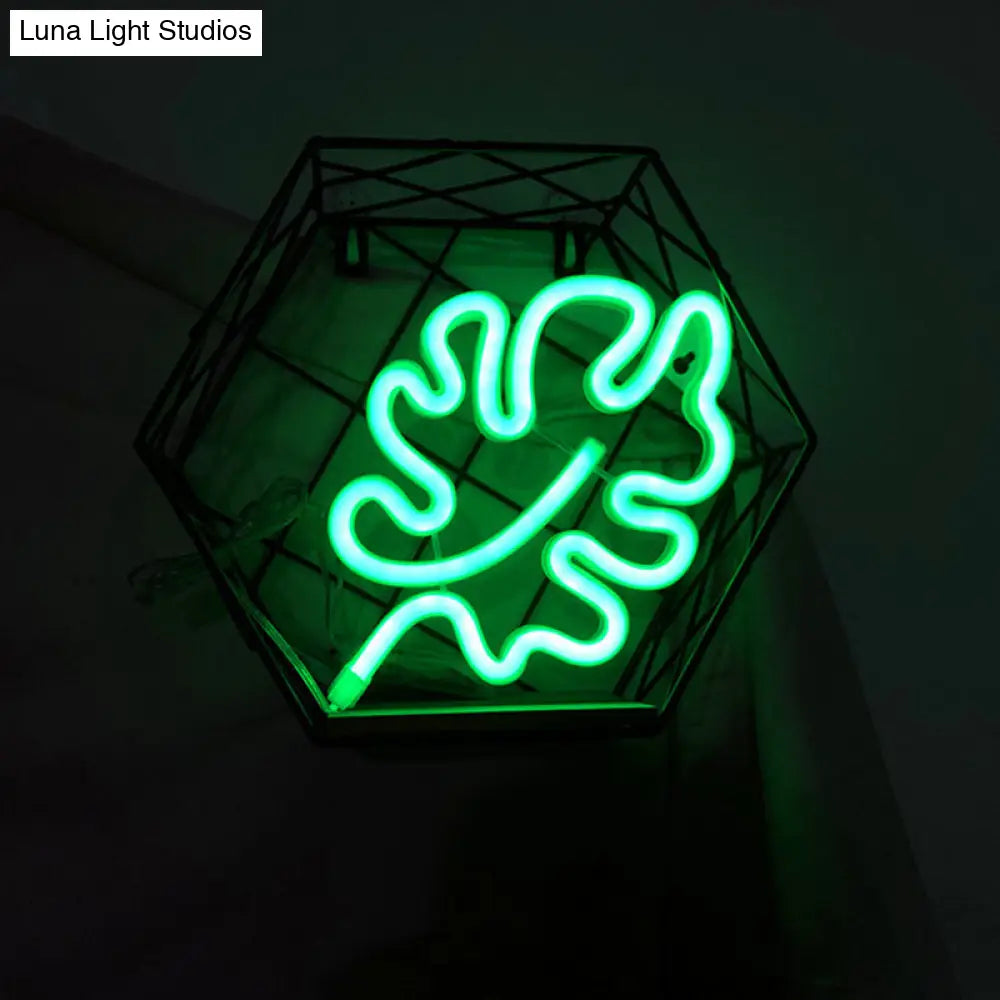 DecorBites™ Mini Leaf-Shaped LED Wall Night Light – Modernist Plastic Design in White