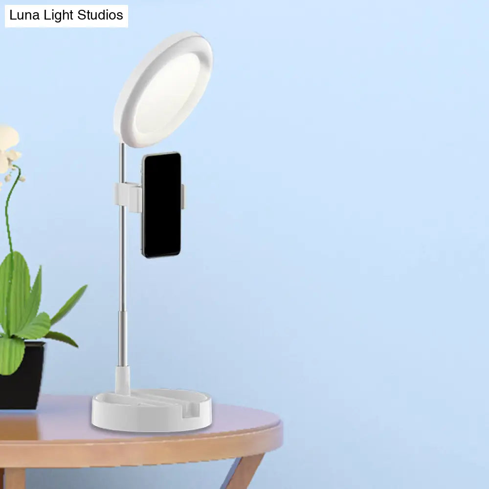DecorBites™ Minimal LED Makeup Lighting Mobile Phone Holder with USB Fill Flush Lamp in Black/White/Pink