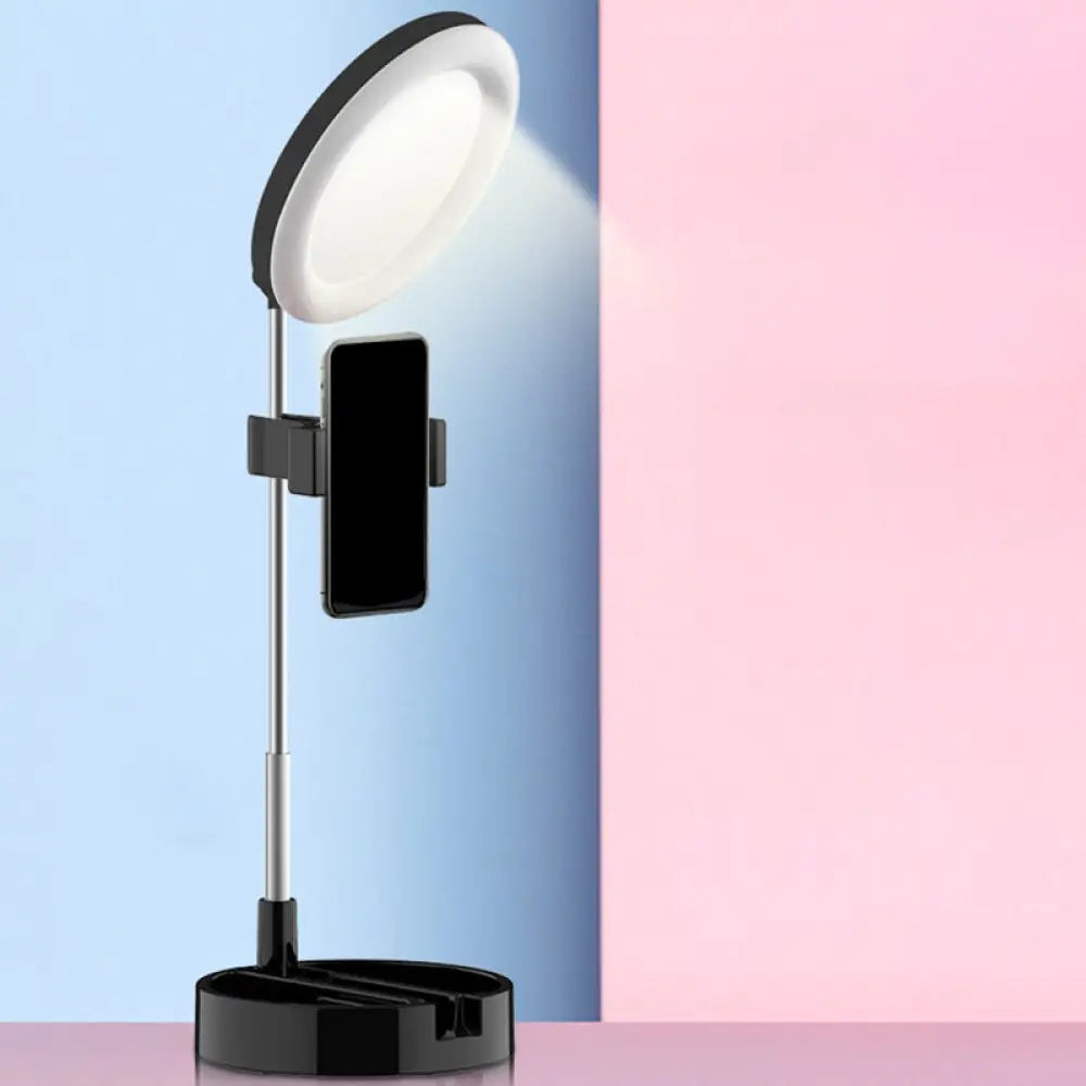 DecorBites™ Minimal LED Makeup Lighting Mobile Phone Holder with USB Fill Flush Lamp in Black/White/Pink