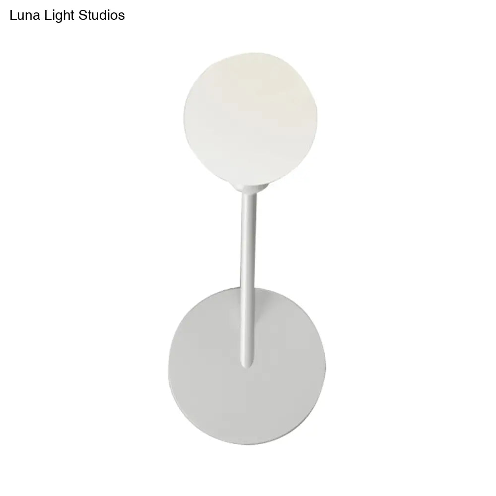 DecorBites™ Minimalist 1 Head Frosted Glass Wall Sconce Light in White Finish for Bedroom