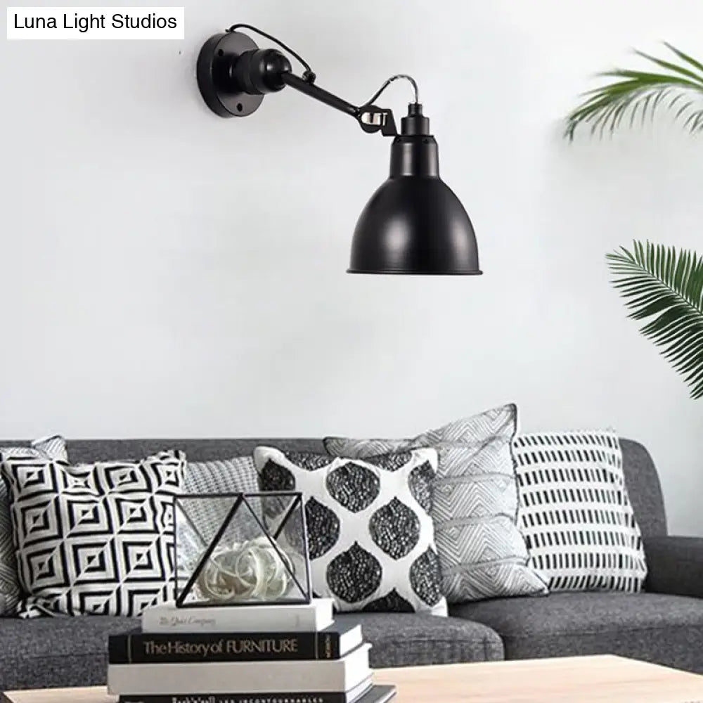 DecorBites™ Minimalist 1-Head Wall Lamp with Metal Shade - Black/White Sconce Lighting for Living Room