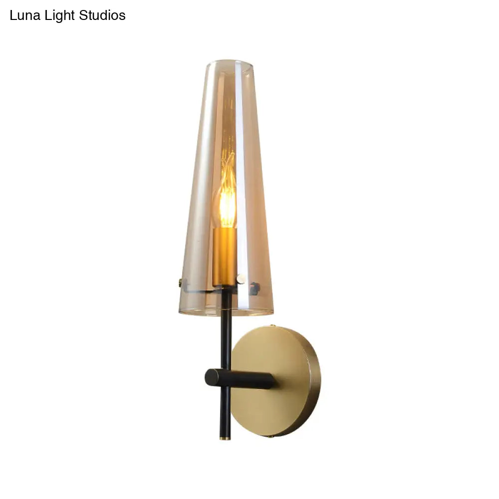 DecorBites™ Minimalist 1-Light Black Wall Mount Light for Study Room