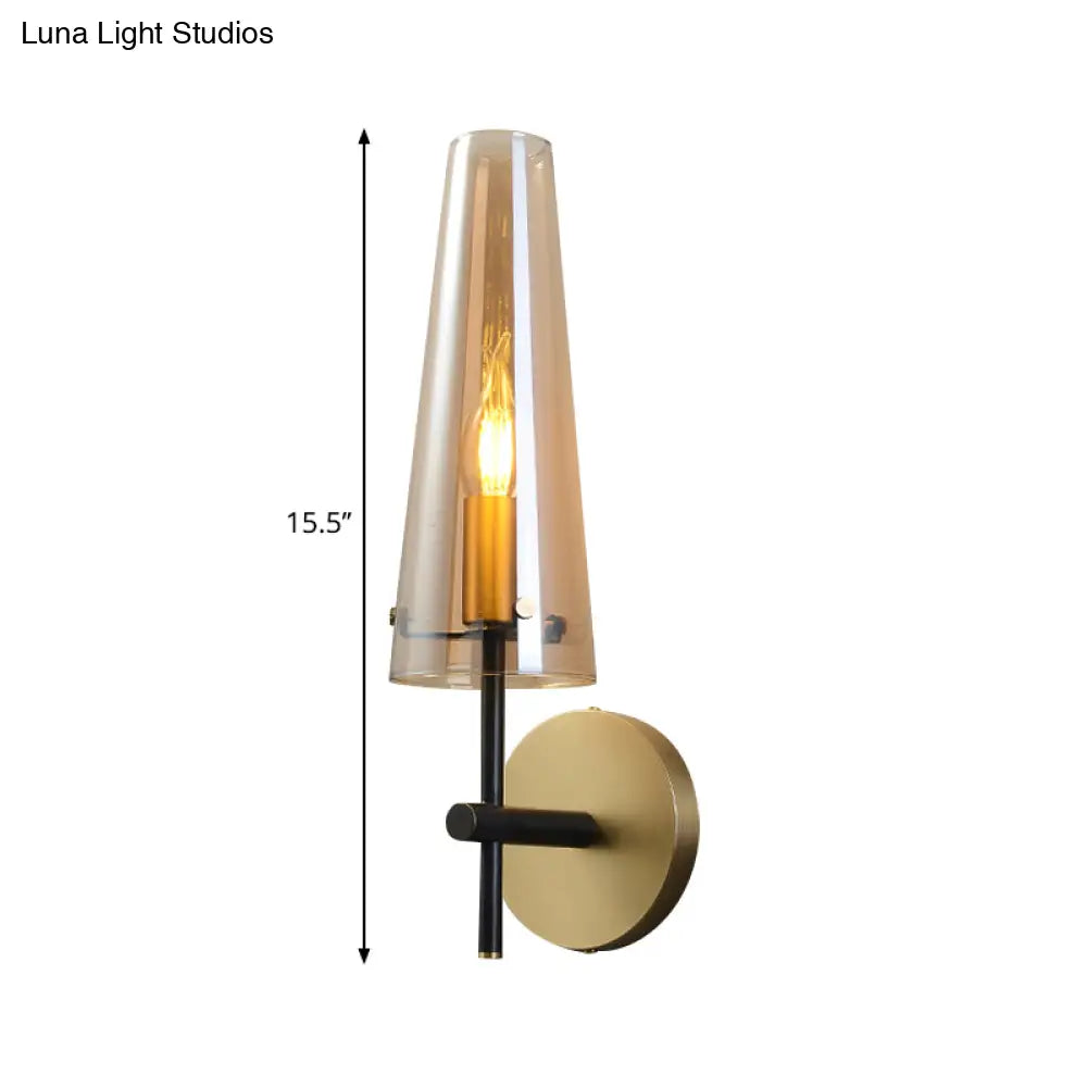 DecorBites™ Minimalist 1-Light Black Wall Mount Light for Study Room