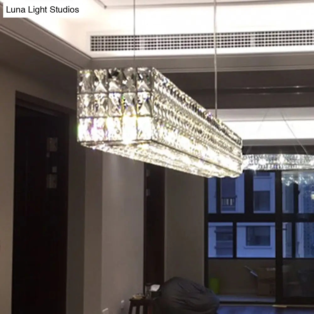 DecorBites™ Minimalist 10-Light K9 Crystal Pendant Chandelier in Gold for Kitchen Island