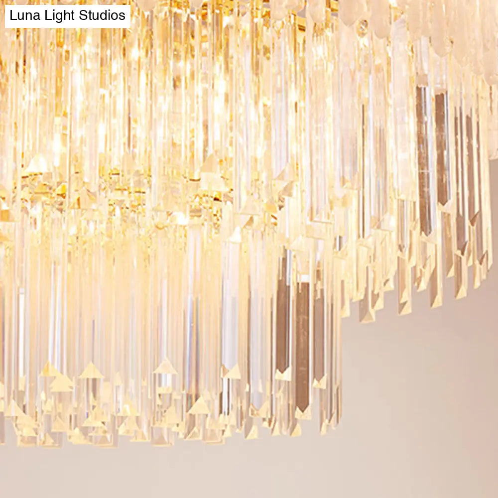 DecorBites™ Minimalist 9-Light Crystal Chandelier for Dining Room - Clear Island Lighting