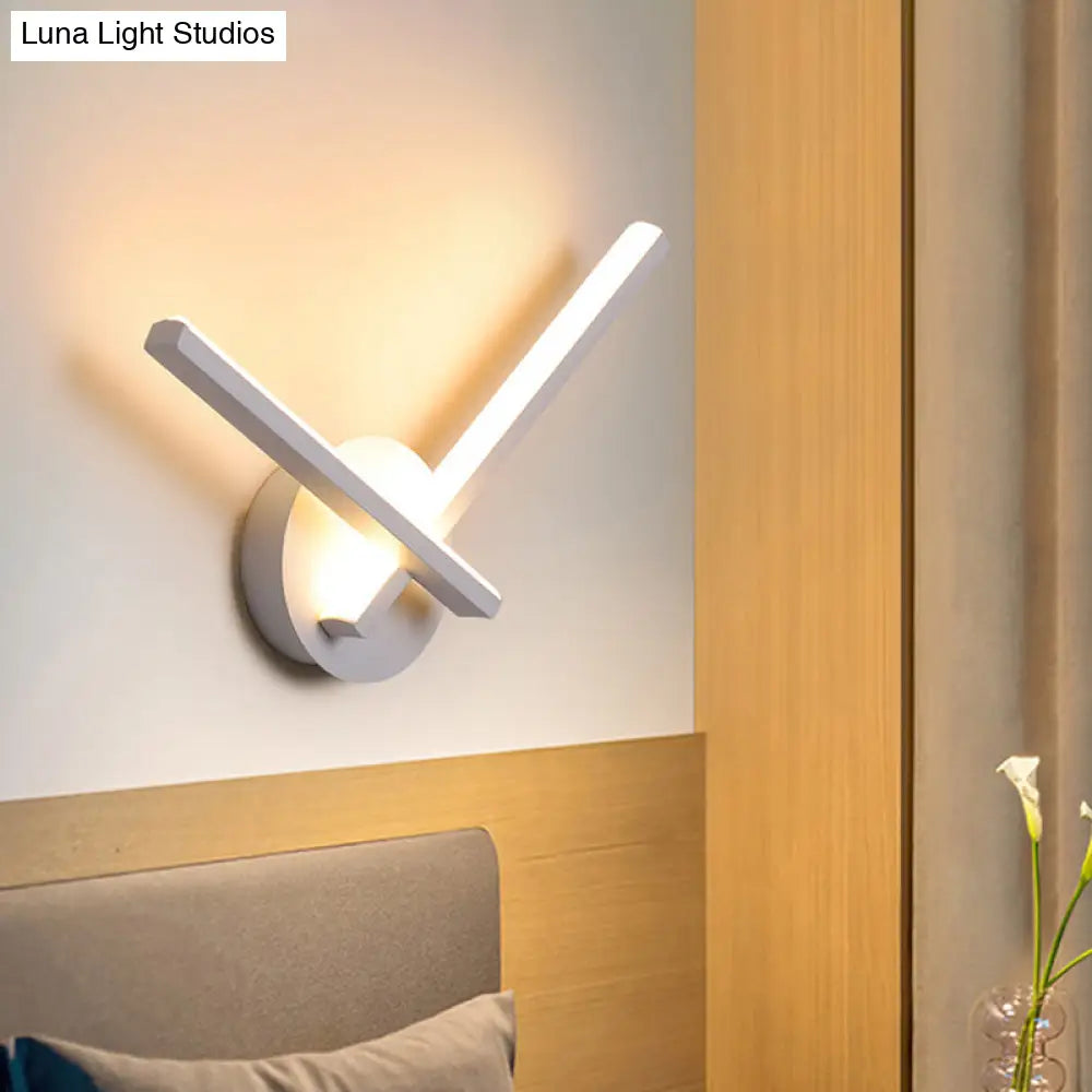 DecorBites™ Minimalist Acrylic Cross LED Wall Sconce in Black/White for Bedside Lighting - Warm/White Ambiance