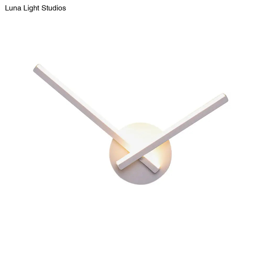DecorBites™ Minimalist Acrylic Cross LED Wall Sconce in Black/White for Bedside Lighting - Warm/White Ambiance