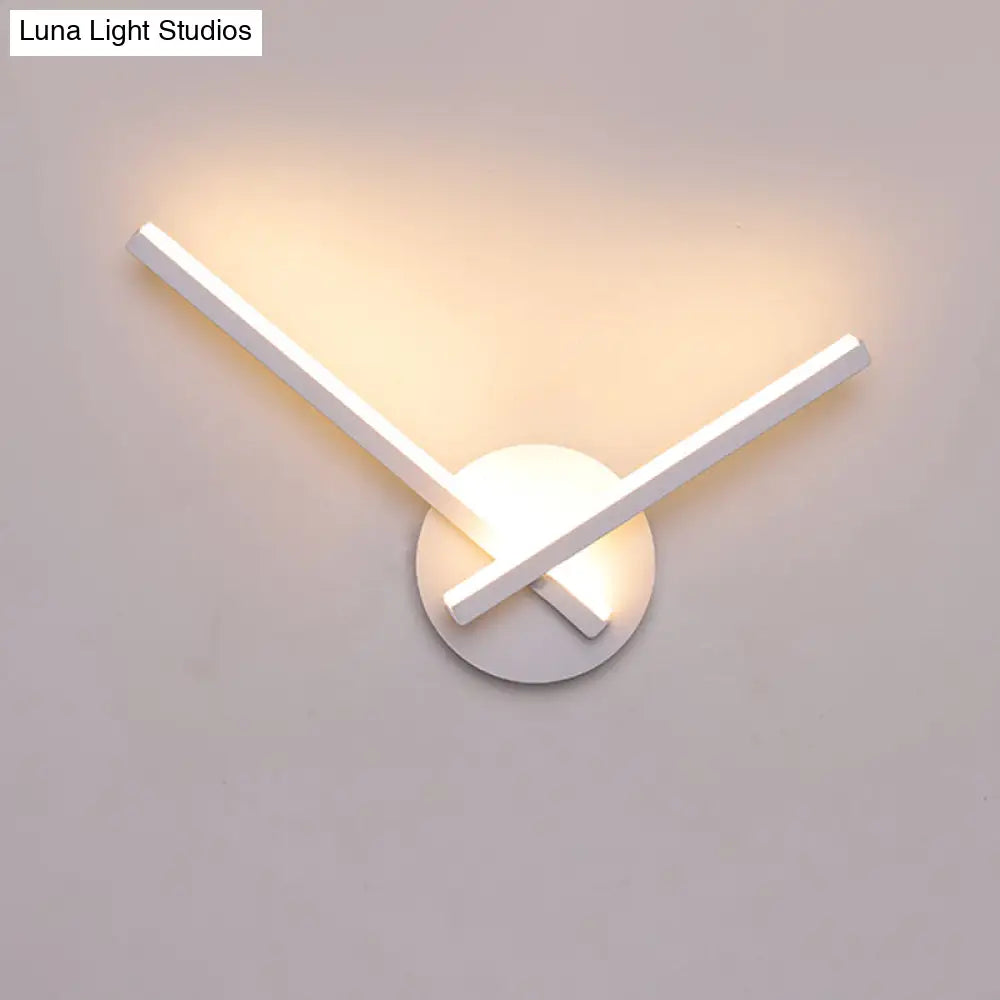 DecorBites™ Minimalist Acrylic Cross LED Wall Sconce in Black/White for Bedside Lighting - Warm/White Ambiance