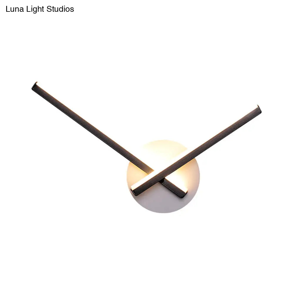 DecorBites™ Minimalist Acrylic Cross LED Wall Sconce in Black/White for Bedside Lighting - Warm/White Ambiance