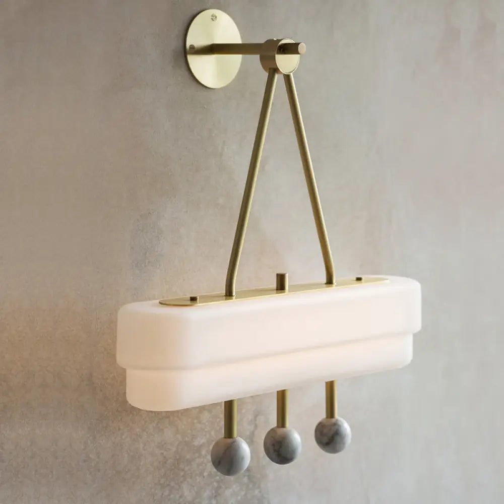 DecorBites™ Minimalist Acrylic LED Sconce Light Fixture - Rectangle Shape - White Finish - dining room, Warm/White Light