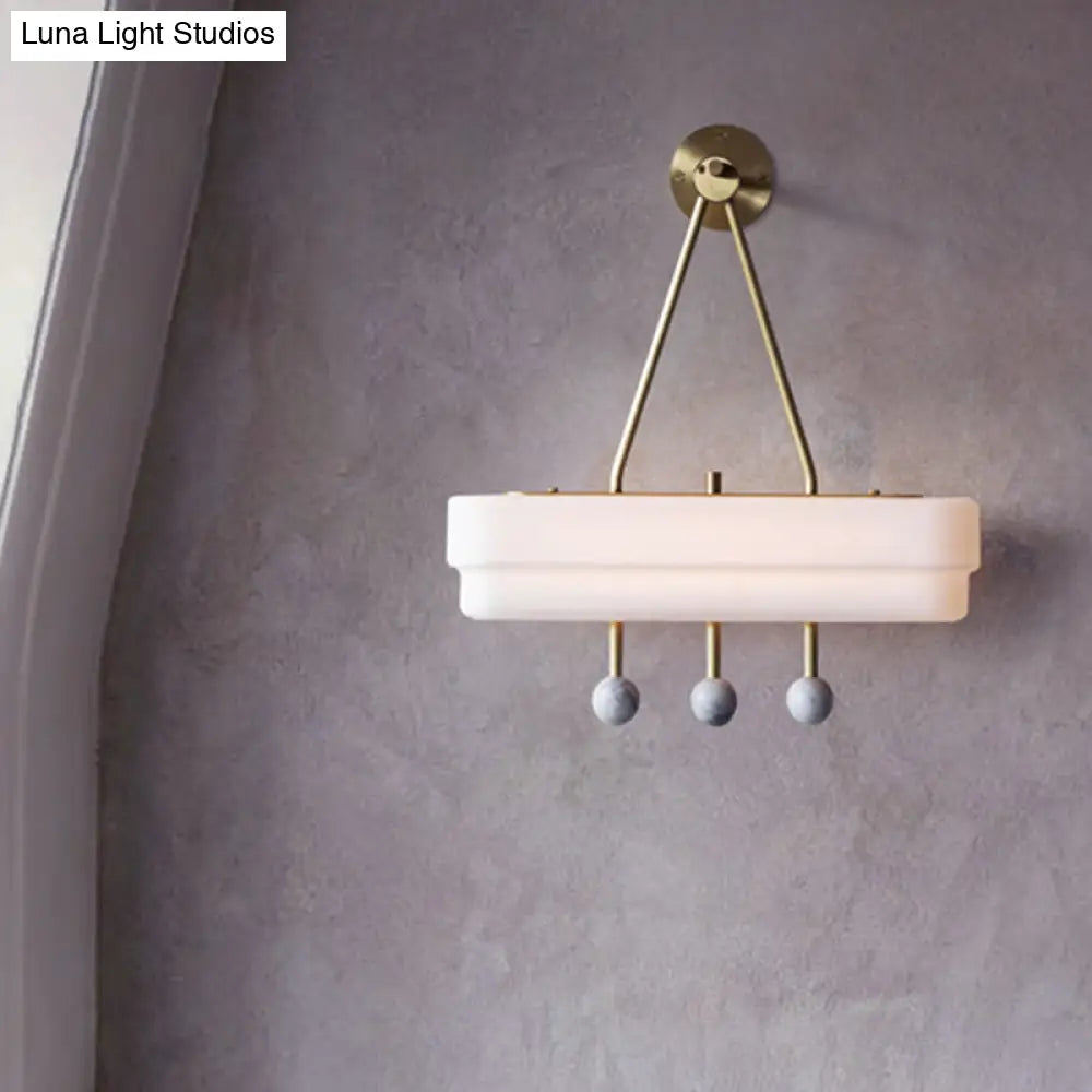DecorBites™ Minimalist Acrylic LED Sconce Light Fixture - Rectangle Shape - White Finish - dining room, Warm/White Light