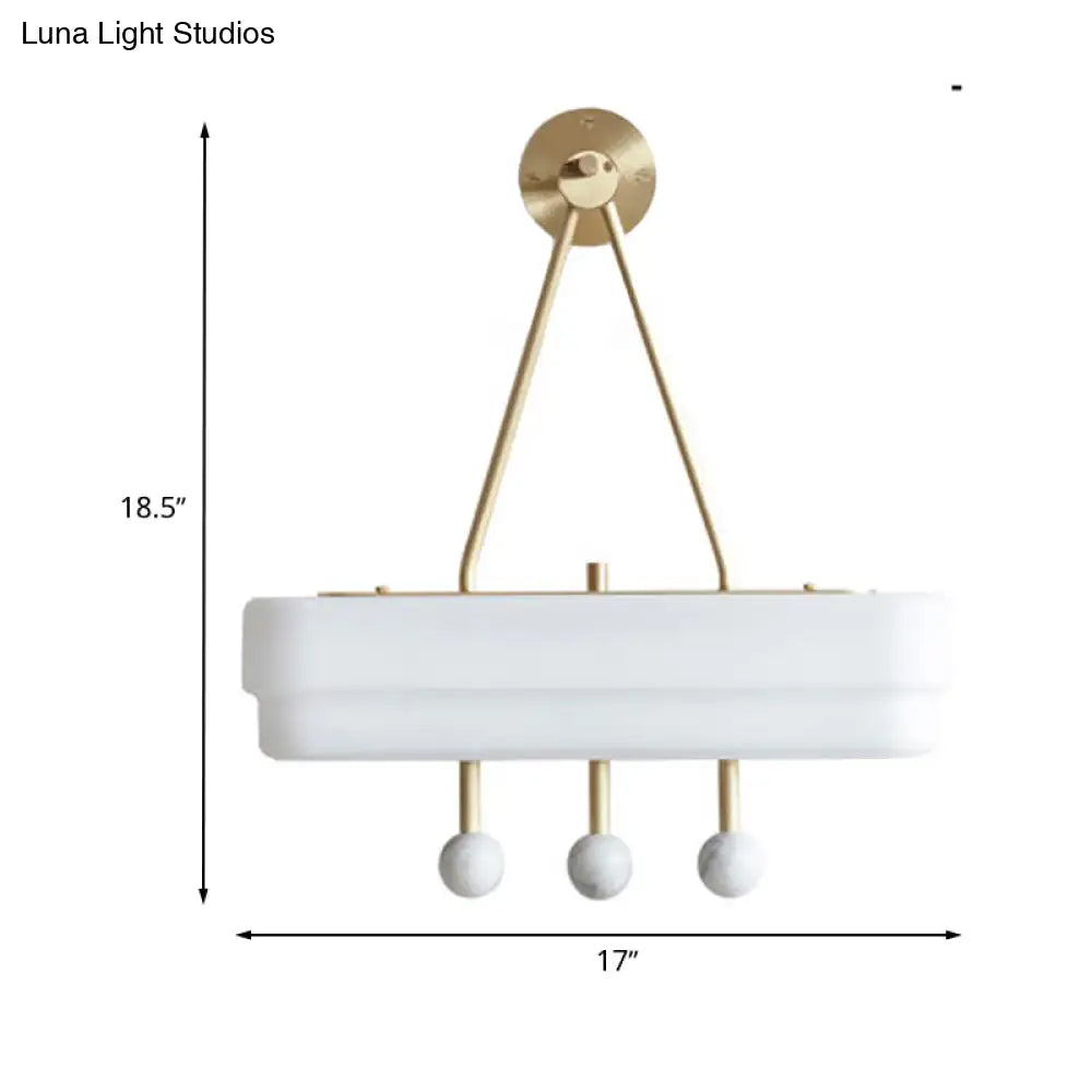 DecorBites™ Minimalist Acrylic LED Sconce Light Fixture - Rectangle Shape - White Finish - dining room, Warm/White Light