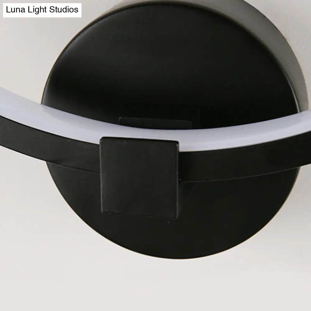 DecorBites™ Minimalist Acrylic Ring Wall Lamp with LED, White/Black Mountain Shade