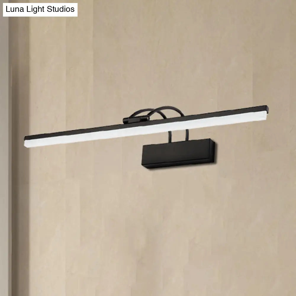 DecorBites™ Minimalist Acrylic Vanity Lighting Fixture - 16"/20" Modern LED Wall Mount Light in Black for Bathroom with Warm/White Light