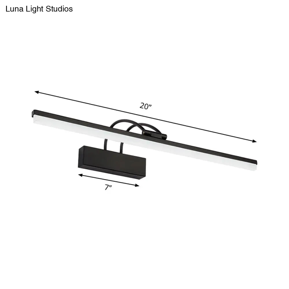 DecorBites™ Minimalist Acrylic Vanity Lighting Fixture - 16"/20" Modern LED Wall Mount Light in Black for Bathroom with Warm/White Light