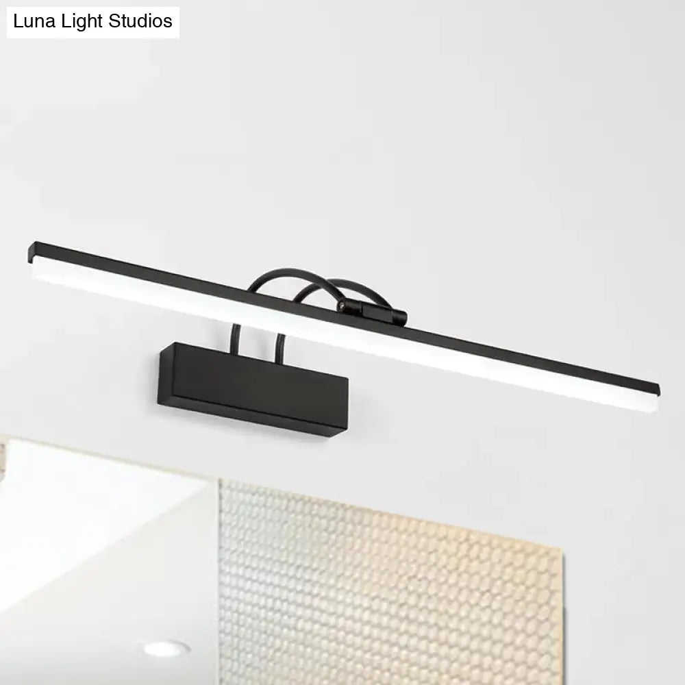 DecorBites™ Minimalist Acrylic Vanity Lighting Fixture - 16"/20" Modern LED Wall Mount Light in Black for Bathroom with Warm/White Light