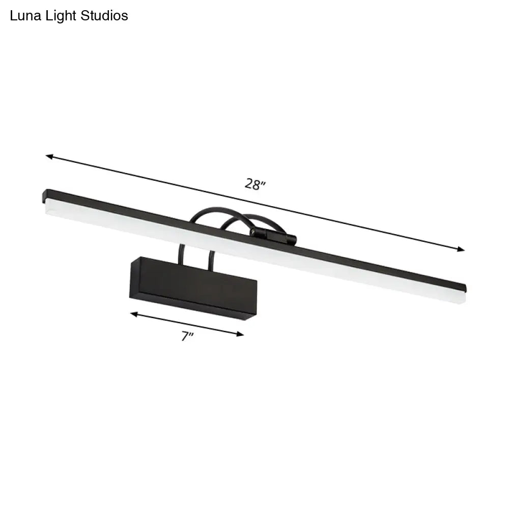 DecorBites™ Minimalist Acrylic Vanity Lighting Fixture - 16"/20" Modern LED Wall Mount Light in Black for Bathroom with Warm/White Light