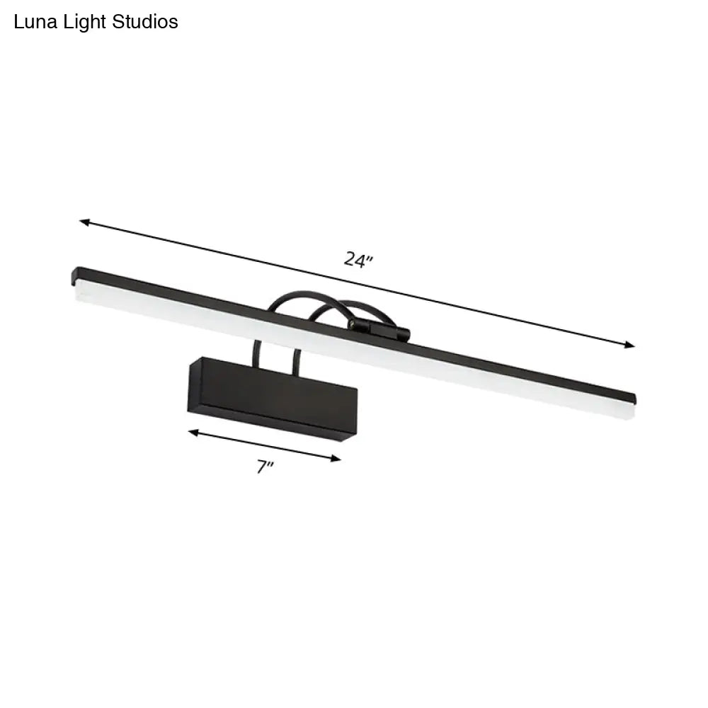 DecorBites™ Minimalist Acrylic Vanity Lighting Fixture - 16"/20" Modern LED Wall Mount Light in Black for Bathroom with Warm/White Light