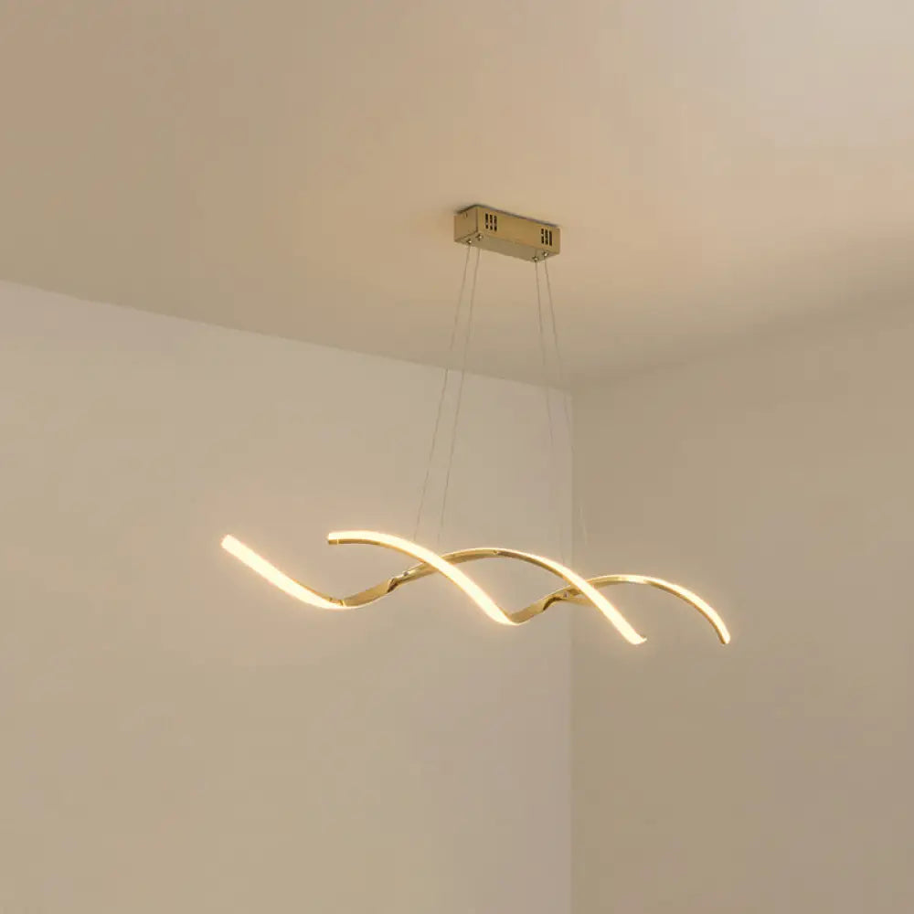 DecorBites™ Minimalist Aluminum Wave Shaped Pendant Light - Adjustable Cord, LED Island Lighting
