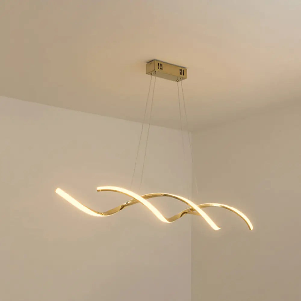 DecorBites™ Minimalist Aluminum Wave Shaped Pendant Light - Adjustable Cord, LED Island Lighting