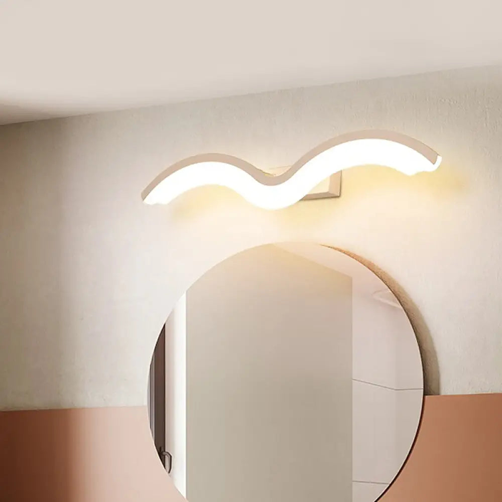 DecorBites™ Minimalist Black/White Wavelet LED Wall Sconce with Frosted Diffuser, Available in 16", 23.5", or 31.5" Lengths