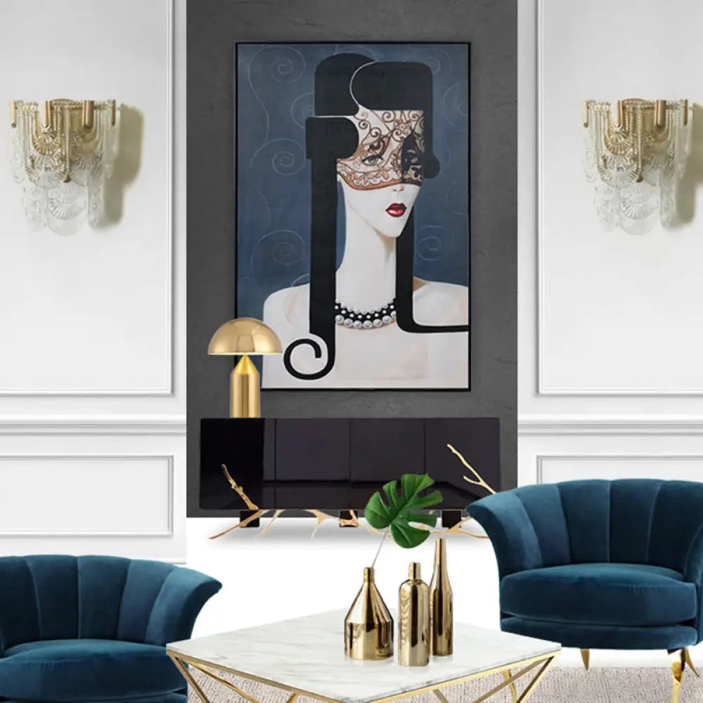 DecorBites™ Minimalist Brass Wall Light: Tiered Scalloped Crystal Fixture with 3 Bulbs
