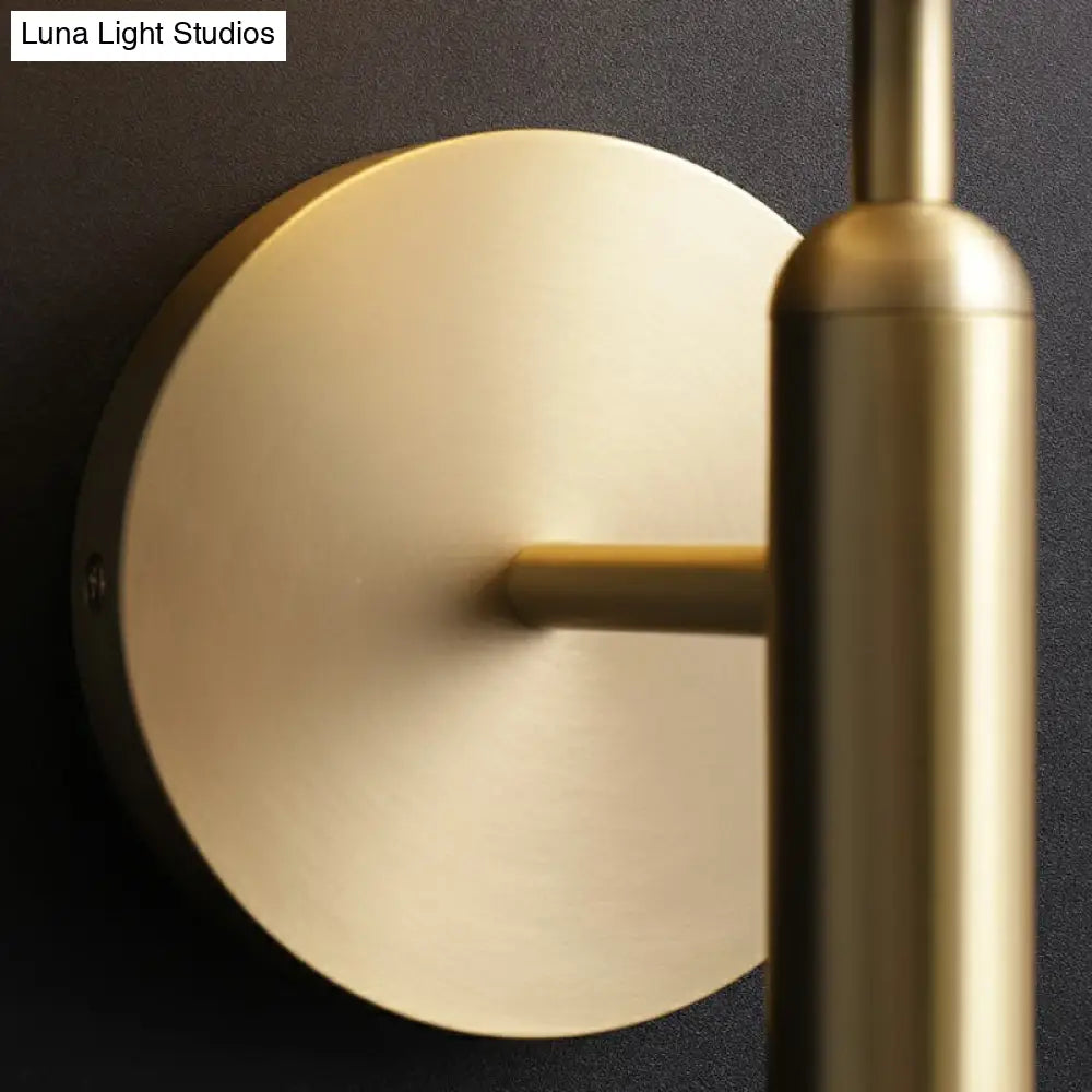 DecorBites™ Minimalist Brass Wall Sconce with Cream Glass Shade - 1-Light Living Room Lighting