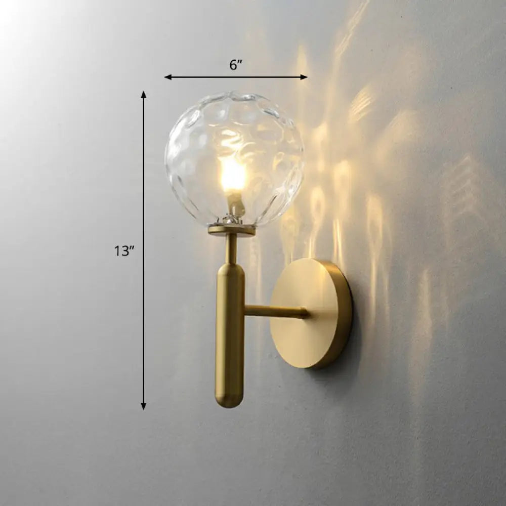 DecorBites™ Minimalist Brass Wall Sconce with Cream Glass Shade - 1-Light Living Room Lighting