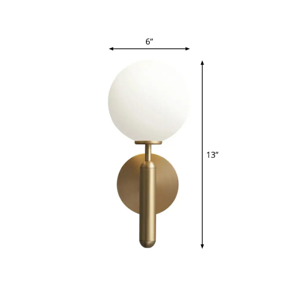 DecorBites™ Minimalist Brass Wall Sconce with Cream Glass Shade - 1-Light Living Room Lighting