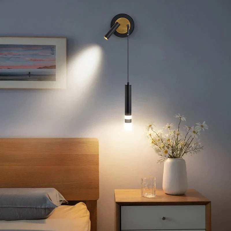DecorBites™ Minimalist Creative Luxury  Bedroom bedside wall lamp with spotlight