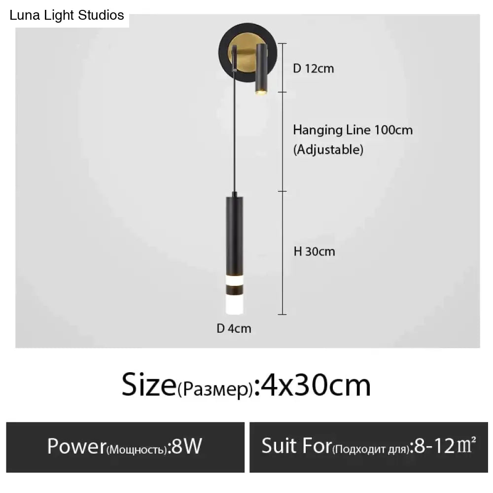 DecorBites™ Minimalist Creative Luxury  Bedroom bedside wall lamp with spotlight