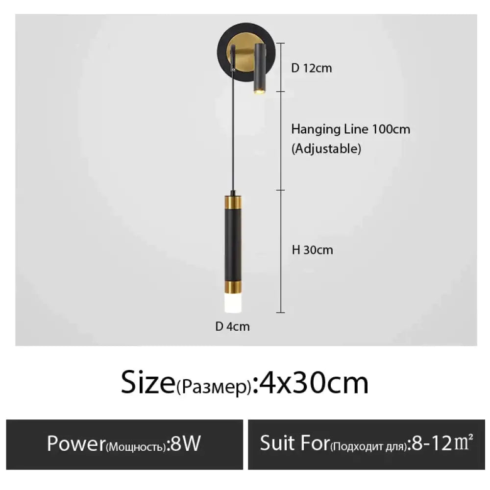 DecorBites™ Minimalist Creative Luxury  Bedroom bedside wall lamp with spotlight