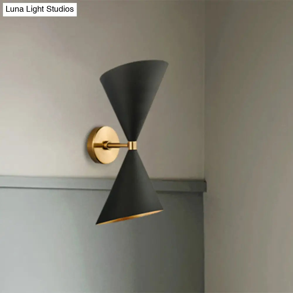 DecorBites™ Minimalist Dual Cone Metal Wall Light with 2 bulbs - Black