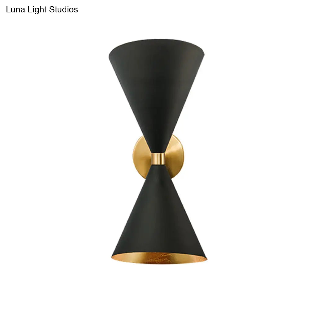 DecorBites™ Minimalist Dual Cone Metal Wall Light with 2 bulbs - Black