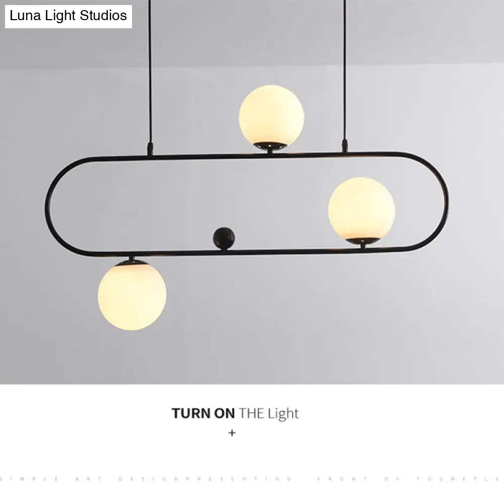 DecorBites™ Minimalist Ellipse Pendant Light: Modern Glass Globe Ceiling Fixture for Living Room Island