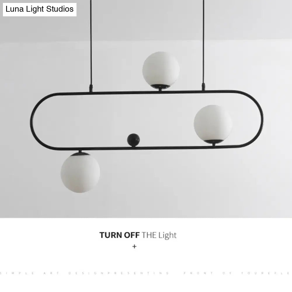 DecorBites™ Minimalist Ellipse Pendant Light: Modern Glass Globe Ceiling Fixture for Living Room Island