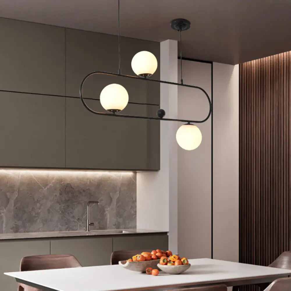 DecorBites™ Minimalist Ellipse Pendant Light: Modern Glass Globe Ceiling Fixture for Living Room Island
