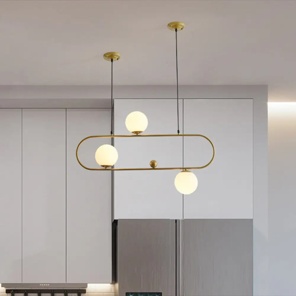 DecorBites™ Minimalist Ellipse Pendant Light: Modern Glass Globe Ceiling Fixture for Living Room Island