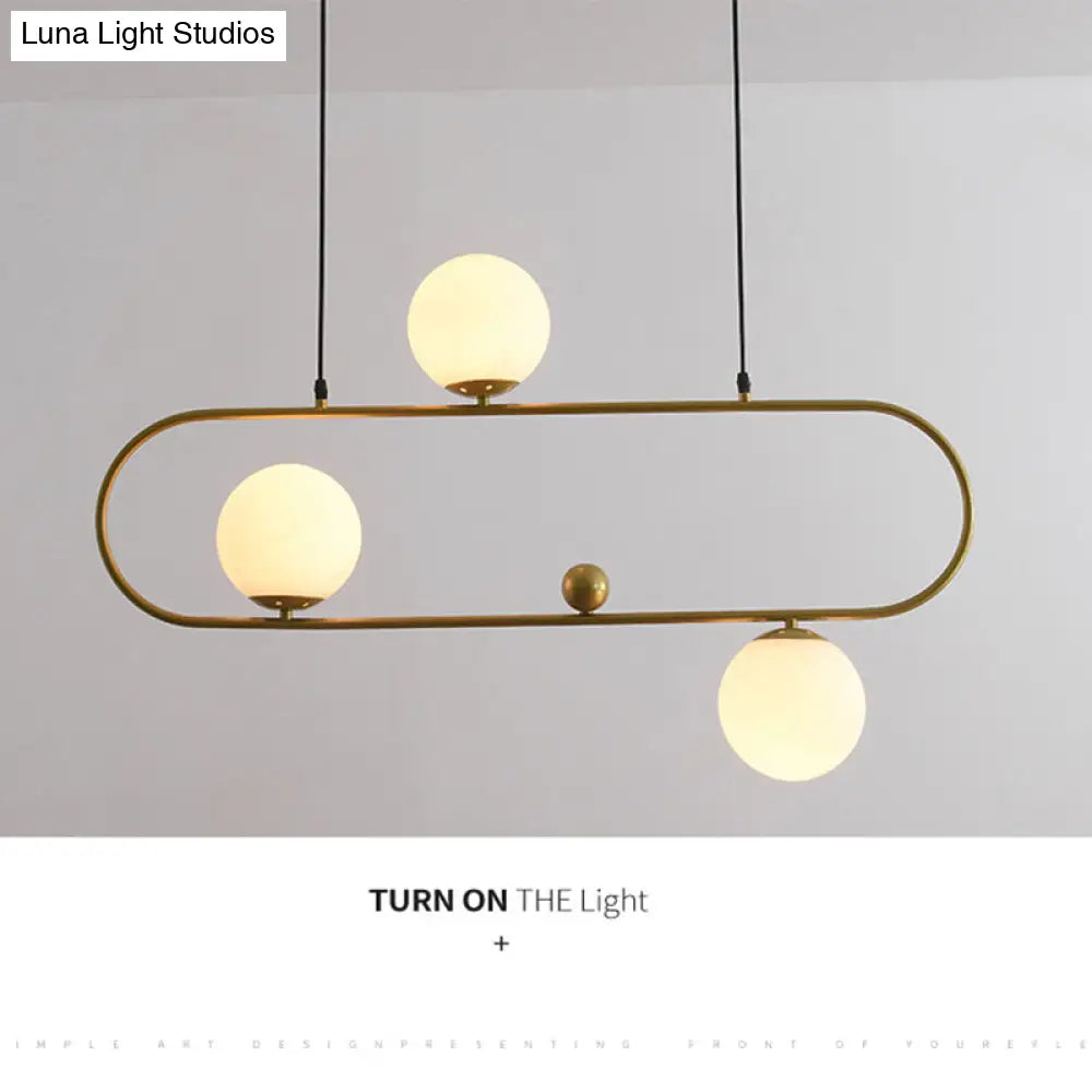DecorBites™ Minimalist Ellipse Pendant Light: Modern Glass Globe Ceiling Fixture for Living Room Island